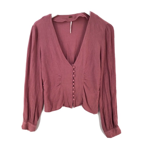 Free People Tops - Free People Womens Peasant Top Mauve Pink Size M Cropped Boho